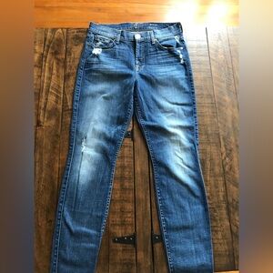 7 for all mankind the ankle skinny jeans slight distress size 29 MINT!